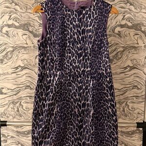 Nanette Lepore Purple Animal Print Midi Dress
